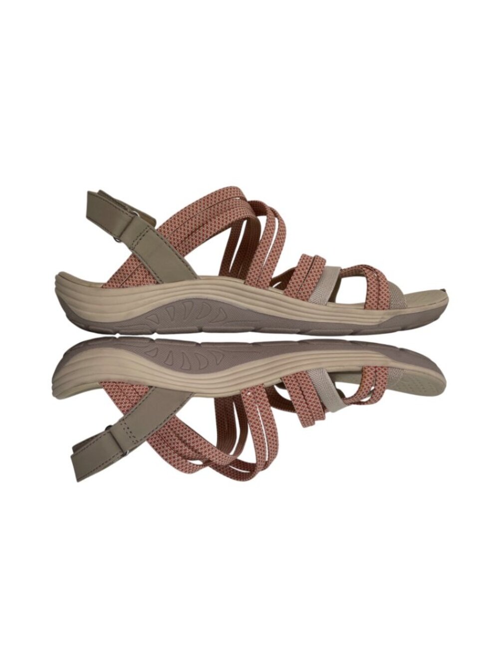 Skechers Washable Reggae Cup Sport Sandals Smitten By You Taupe/Coral Size 11 - Picture 8 of 10
